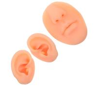 Mikikit 3 Pezzi Simulazione Piercing Corpo in Silicone Orecchio Naso Bocca Realistico per Pratica Professionale e Display Gioielli Materiale Ipoallergenico Portatile e Leggero per