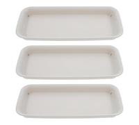 Mikikit 3 Pezzi Sottovasi per Piante Rettangolari in Plastica PP da Piattini per Vasetti e Vasi da Trays Antigoccia Riutilizzabili per ed Esterni Contenitori per Piante con