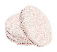 Mikikit 3 Rotoli Stoppino per Lampada ad Olio in Cotone Piatto 1,2cm Cucitura Rossa, Ricambio per Lanterne a Paraffina e Cherosene, per Illuminazione di Emergenza da Viaggio