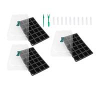 Mikikit 3 Set Vassoio Semina Kit Germinazione Piante in Plastico PVC | Germogli e Microgreens, Massima Luce e Visione, Strumenti per Rimozione Piantine