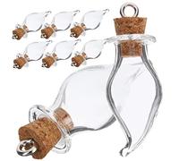 Mikikit 30 pezzi Bottiglie in Vetro Goccia con Tappo in Sughero Contenitori per Artigianato Bottigliette da Desideri e Barattoli Decorativi per Dolcetti e Profumi