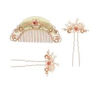 Mikikit 3pezzi Forcine Cinesi Per in Acetato e Metallo Pettini Laterali Forcina Bastoncini Per Sposa e Eventi Speciali