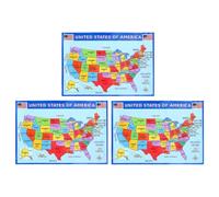 Mikikit 3pezzi Mappa degli Stati Uniti Laminata Poster Educativi per Cameretta e Aula Mappa Usa Resistente allo Sbiadimento con HD per Decorazione Murale Versatile