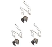 Mikikit 3pezzi Orologio Da Tasca Vintage Forma Di Cuore Per Uomo e Donna Con Catena Removibile Resistente e Movimento Meccanico Catena Stile Classico