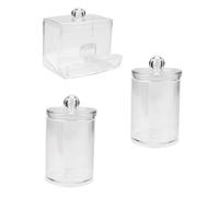 Mikikit 3pezzi Scatole Trasparenti Per Cotton Fioc Contenitore Per Cotton Fioc Da Bagno Comoda Scatola Per Per Trucco Realizzato Materiali