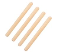 Mikikit 4 Bacchette per Percussioni in Legno Naturale Strumenti Musicali per Bastoncini Ritmo Educativi per Sviluppo Musicale Adatti e Ragazzi per Attività Didattiche e Giochi