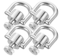 Mikikit 4 Pezzi Anelli in Lega di Zinco Rivetti a Vite Argento per Artigianato in Pelle e Riparazioni, Facili da Usare per Cinghie in Pelle e Accessori Borse