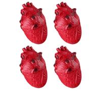 Mikikit 4 Pezzi Cuore Finto Realistico Design Simulato Spaventoso per Vinile Rosso Riutilizzabile e Sicuro da Usare per Decorazioni di Halloween e Case Infestate