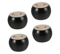 Mikikit 4 Pezzi Gambe per Mobili in Legno Massello Piedini Rotondi Supporto Divano Rialzi Stabili Antiscivolo per Mobili Adatti per Pulizia Robot e Spazi Compatti