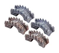 Mikikit 4 Pezzi Miniatura Ponte Decorativo in Materiale Polimerico Stile Palazzo per Artificiali e DIY Bonsai Ornamento Compatto per Casa e Esterno Decorazione Paesaggistica