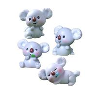 Mikikit 4 pezzi Miniature Koala in Resina da Figure Animali Mini per Micro Paesaggio Decorativo da Giardino Dettagli Rifiniti e Resistenti per Ambienti Interni ed Esterni