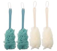Mikikit 4 Pezzi Spazzola da Bagno con Manico per Doccia, Grande per Copertura, Rimuove le Cellule Morte della Pelle, Materiale Ps e Pe, per Uso Quotidiano la Doccia
