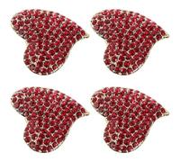 Mikikit 4 Pezzi Spilla Cuore con Strass Accessorio Romantico Elegante per Donne Spille Forma di Cuore per Festa d'Amore, Feste Nuziali e Compleanni Gioielli Leggeri e Brillanti