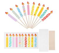 Mikikit 40 Pezzi Candeline di Compleanno in Carta Colorata per Torta Decorazioni per Feste e Matrimoni Accessori Leggeri e Compatti per Decorazione Torte di Compleanno