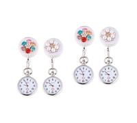 Mikikit 4pezzi Orologio Da Taschino Clip e Medici Design Elegante e Resistente Orologio Fob Plastica Con Rhinestone Decorativi Precisione Nella Misurazione Del Accessorio Pratico Per