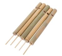 Mikikit 5 Pezzi Fischietti in Bambù Flauto Richiamo Uccelli Portatile con Suono Preciso Thailandese Facile da Usare per Parchi e Fattorie per Principianti e Appassionati