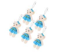 Mikikit 5 Pezzi Giocattolo Dell'orso Nuziale Ciondolo Orso Multifunzione Sospendere Piccoli Orsetti Minuscoli Orsetti Decoro Mini Orsetto Sospeso Mini Bambola Orsetto Peluche Blu