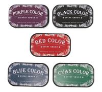 Mikikit 5 Tamponi di Inchiostro a Base D’Acqua Colorati Vintage per Timbri da Diario, Scrapbooking e Lavori Artigianali, Set Portatile Sicuro e Inodore e Uso Creativo in Viaggio