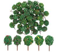 Mikikit 50 Pezzi Alberi in Miniatura in Plastica Colorati Modelli di Paesaggio per Modellismo Ferroviario e Case delle Bambole Decorazioni per Tavolo da Sabbia e Progetti Artigianali