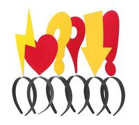 Mikikit 6 Pezzi Fascia per Chioma Segni di Punteggiatura Divertenti in Stoffa e Plastica, Accessorio per Feste di Compleanno, Decorazione Originale e Facile da Indossare