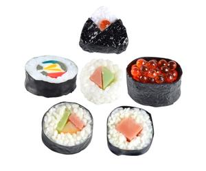Mikikit 6 Pezzi Finto Sushi Artificiale Riproduzione Di Cibo Realistico Involtini Finti Ricchi Sushi Giapponese Finto Per Decorazioni e Scena Di Fotografia