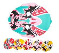 Mikikit 6 Pezzi Maschera di Mascherata in Floccaggio in Tema Opera di Sichuan per Spettacoli Effetto Cambiafaccia, Accessorio Elegante e Misterioso per Masquerade e Matrimoni Stili multipli
