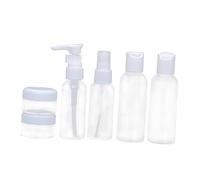 Mikikit 6pezzi Kit Viaggio Bottiglie in Contenitori Ermetici Per Shampoo e Toeletta Trasparenti e Ricaricabili Imbuto e Cucchiaino Portatili e Riutilizzabili