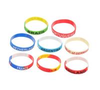 Mikikit 8 Pezzi Braccialetto per ventilatori del mondo citazioni positive dicendo bracciali braccialetti da calcio qatar braccialetto sportivo bracciali in silicone Gel di silice