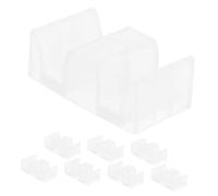 Mikikit 8 pezzi Fermaporta in Plastica Anticollisione per Porte Doccia Scorrevoli Guide Inferiori Resistenti con Cuscinetti Antiurto e Posizionatori per Protezione Bagno