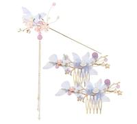 Mikikit Accessori Capelli Donna Stile Hanfu Cinese Fermagli Con Fiori Cristalli e Perle Lunghe Nappe Decorate Ornamenti Antichi Eleganti Per Matrimoni e Feste