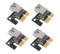 Mikikit Adattatore Pci-e 1x a 16x4 Pezzi in Pcb Nero, Facile da Installare per Accessori Informatica, Previene L'attenuazione del Segnale per Computer Gaming