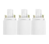 Mikikit Adattatore per Base Lampada G24q a E27 in Plastico Bianco, 3 Pezzi Facile Conversione, per Spazi Commerciali e Uffici