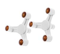 Mikikit Adattatore Portalampada Di Conversione E27 Bianco a 3 Teste, Connettore Luce Multiplo Per Uso Domestico, Set Da 2 Pezzi