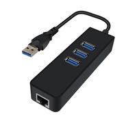 Mikikit Adattatore USB Ethernet Gigabit con Hub USB Porte Compatibile con Windows Xp e Open Source Connessione Stabile per Desktop e Laptop Nero