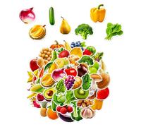 Mikikit Adesivi di Frutta e Verdura per Bambini 300 Fogli, Facili da Applicare e Resistenti al Sole, Come Decorazioni Scuola per attività Creative in Classe