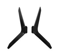 Mikikit Base per Tv Lcd con Design a Doppio Foro, Gambe in Plastica Nera Resistenti alla Pressione e Infrangibili, Set da 2 Pezzi per Uso Contemporaneo