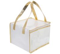 Mikikit Borsa Termica Porta Cibo Grande Capacità, Design Semplice Manico e Cerniera, per Alimenti Freschi come Pizza e Dolci, Materiale e Foglio di Alluminio