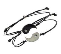 Mikikit Braccialetti Abbinati Yin Yang in Corda Regolabile Ciondolo Luminoso al Buio per Coppie e Amici, Bracciale da Uomo e Donna per Anniversari e Regali Speciali