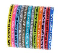Mikikit Braccialetti in Silicone Tabelline 12 Pezzi per Ragazzo Ragazza, Braccialetto Pratico e Confortevole per Ricordare le Tabelline, per Compleanni