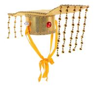 Mikikit Cappello Imperatore Cinese Oro, Copricapo Vintage per Foto e Feste | Forma Aderente, Tocco Delicato, Stile Orientale Autentico, per Fotografi e Appassionati Cosplay