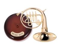 Mikikit Carillon a Carica Manuale a Forma di Corno Musicale Scatola Melodica Decorativa in ABS per Arredamento Casa Meccanismo di Carillon Musicale Vintage per Scrivania e Regalo