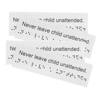 Mikikit Cartelli in Braille in Pvc 4 Pezzi per Esterni Portatili Sicurezza per Persone Non Vedenti Aree Pubbliche e Casa