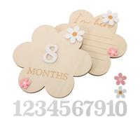 Mikikit Cartelli in Legno Naturali per Tappe Mensili del 1-12 Mesi Set da 2 Pezzi Design Floreale Oggetti di Scena per Foto Ragazzo Ragazza e Shower per Monitoraggio Crescita e Ricordi