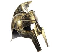 Mikikit Casco da Soldato Dell'antica Roma Vintage in Plastica Oro, Leggero e Design Unico, per Feste in Famiglia e Cosplay di Guerrieri Antichi