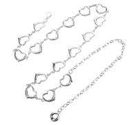 Mikikit Catena Da Vita in Argento Decorazione a Forma Di Cuore, Cintura Sottile Da Donna Per Abiti Casual e Formali, Accessorio Elegante Versatile Per Valorizzare Le Curve