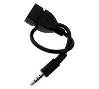 Mikikit Cavo Adattatore Audio Auto 3,5 Mm a USB Convertitore Musica Compatibile Autoradio e Dispositivi Elettronici, Connettore Aux Nero Portatile per Uso in Auto e Viaggi