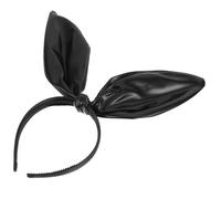 Mikikit Cerchietto Coniglio con Orecchie da Bunny Elastiche per Costume Party Cosplay Feste Halloween Accessorio Adorabile e Antiscivolo Nero