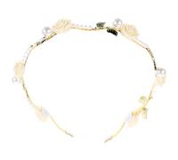 Mikikit Cerchietto per Capelli da Sposa con Perle Finte e Fascia Elegante e Confortevole per Nozze Addio al Nubilato e Eventi Speciali Accessorio Floreale Raffinato per