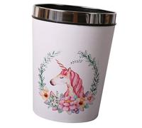 Mikikit Cestino per Rifiuti Unicorno con Base Antiscivolo Bidone Compatto e Bagno Contenitore Cartoon per Scarti Design Versatile per Soggiorno e Cameretta
