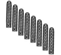 Mikikit Chiusura per Cordoncino e Laboratori di Riparazione Terminali per Lacci in Metallo Nero 8 Pezzi Decorativi e Facili da Perforare per Negozi di Abbigliamento